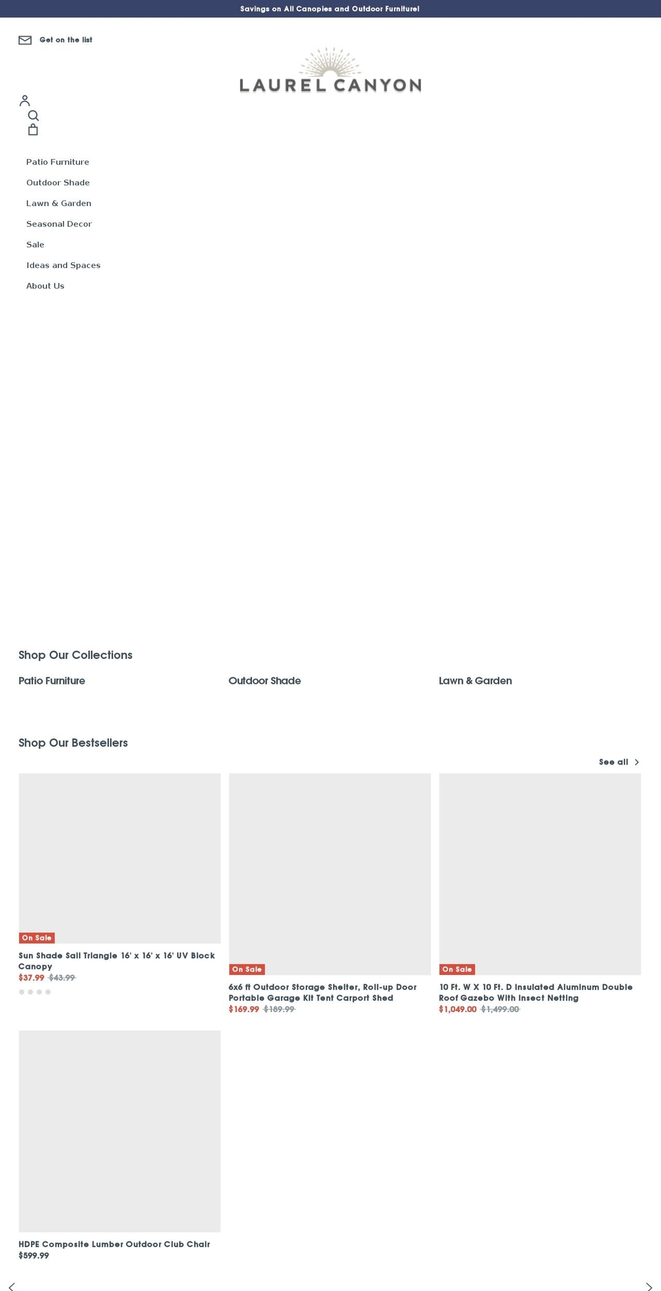 lcpatio.com shopify website screenshot