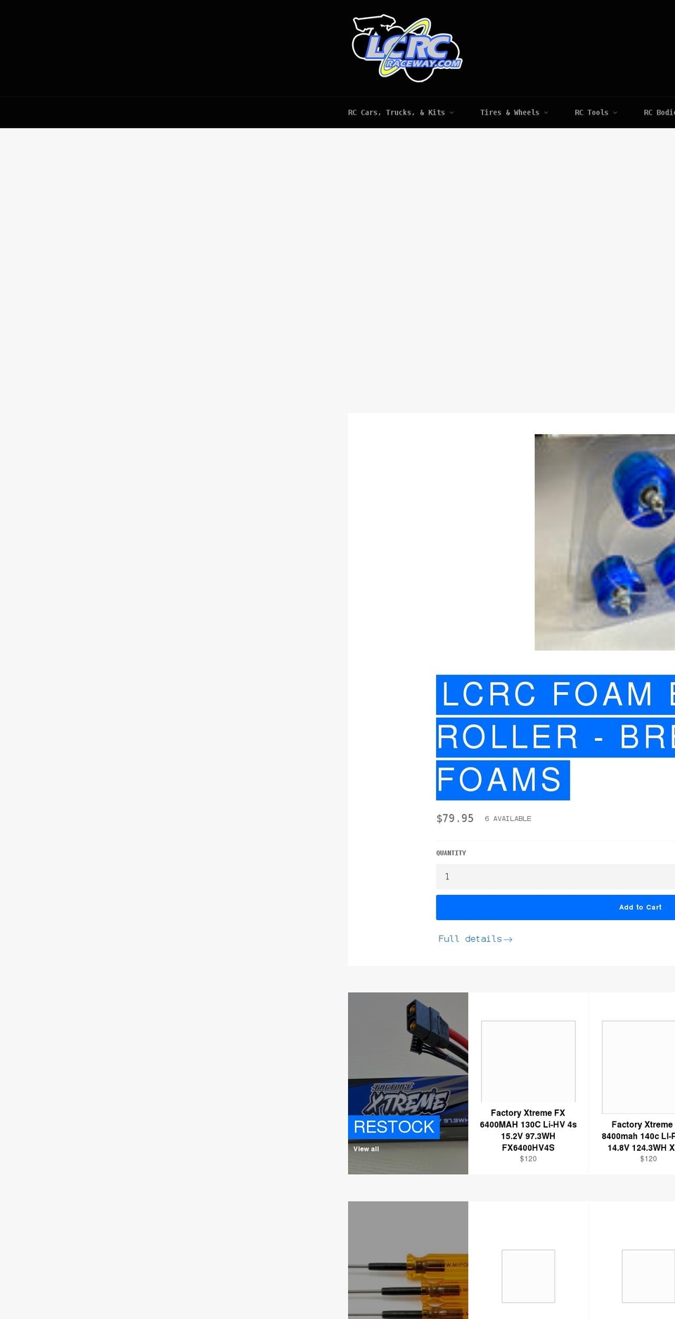 lcrcraceway.com shopify website screenshot