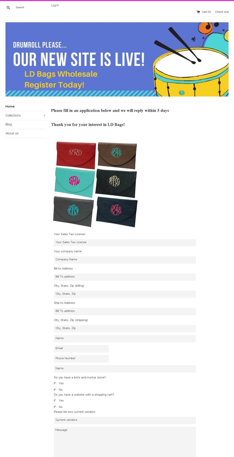 ld-bag.net shopify website screenshot