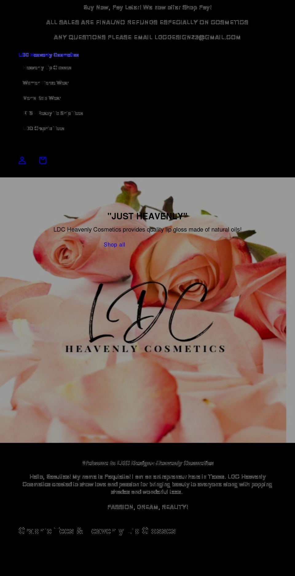ldcdesignz.com shopify website screenshot
