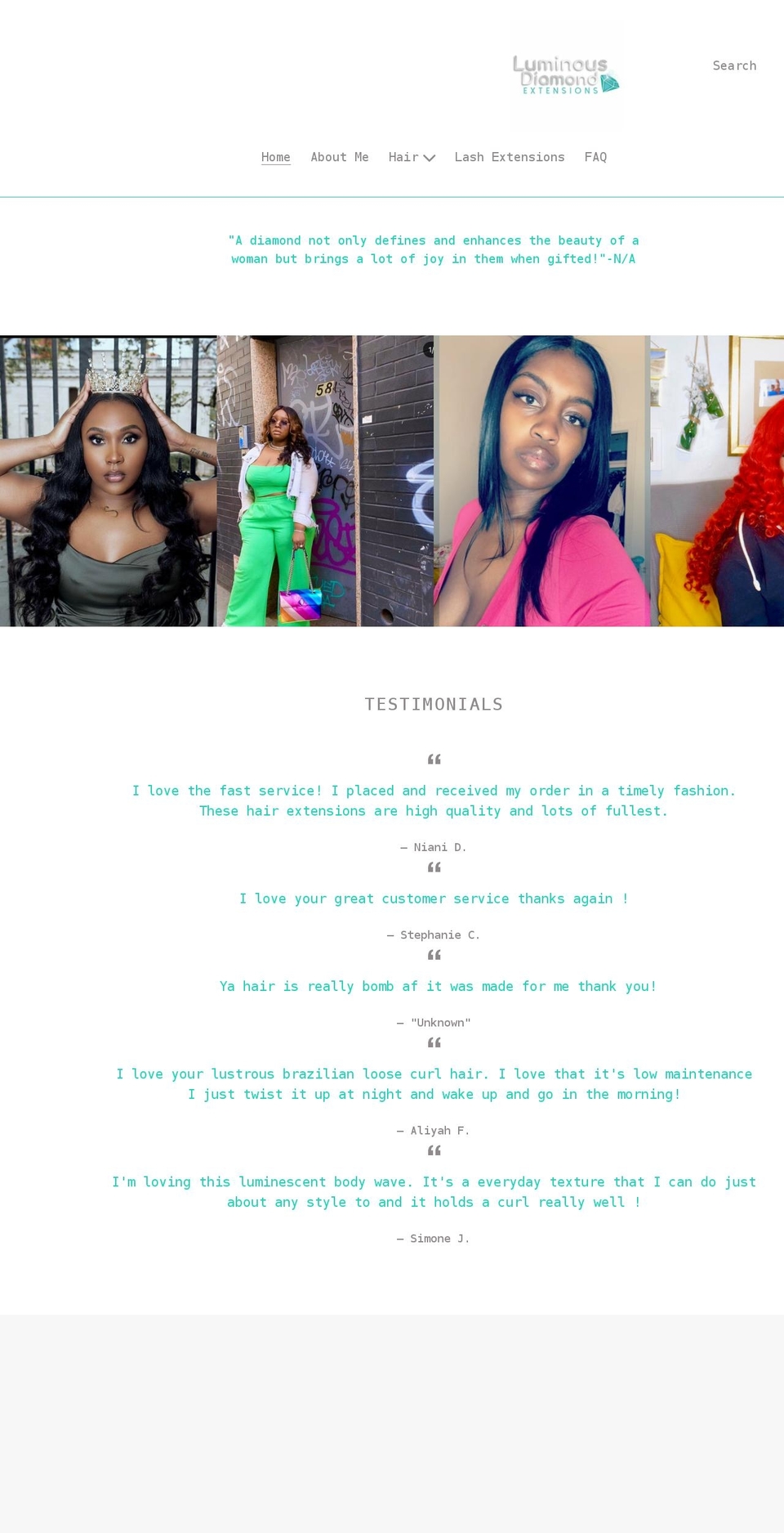 ldhairextensions.com shopify website screenshot