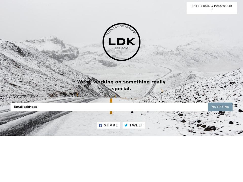 ldkworldwide.com — Shopify storefront screenshot