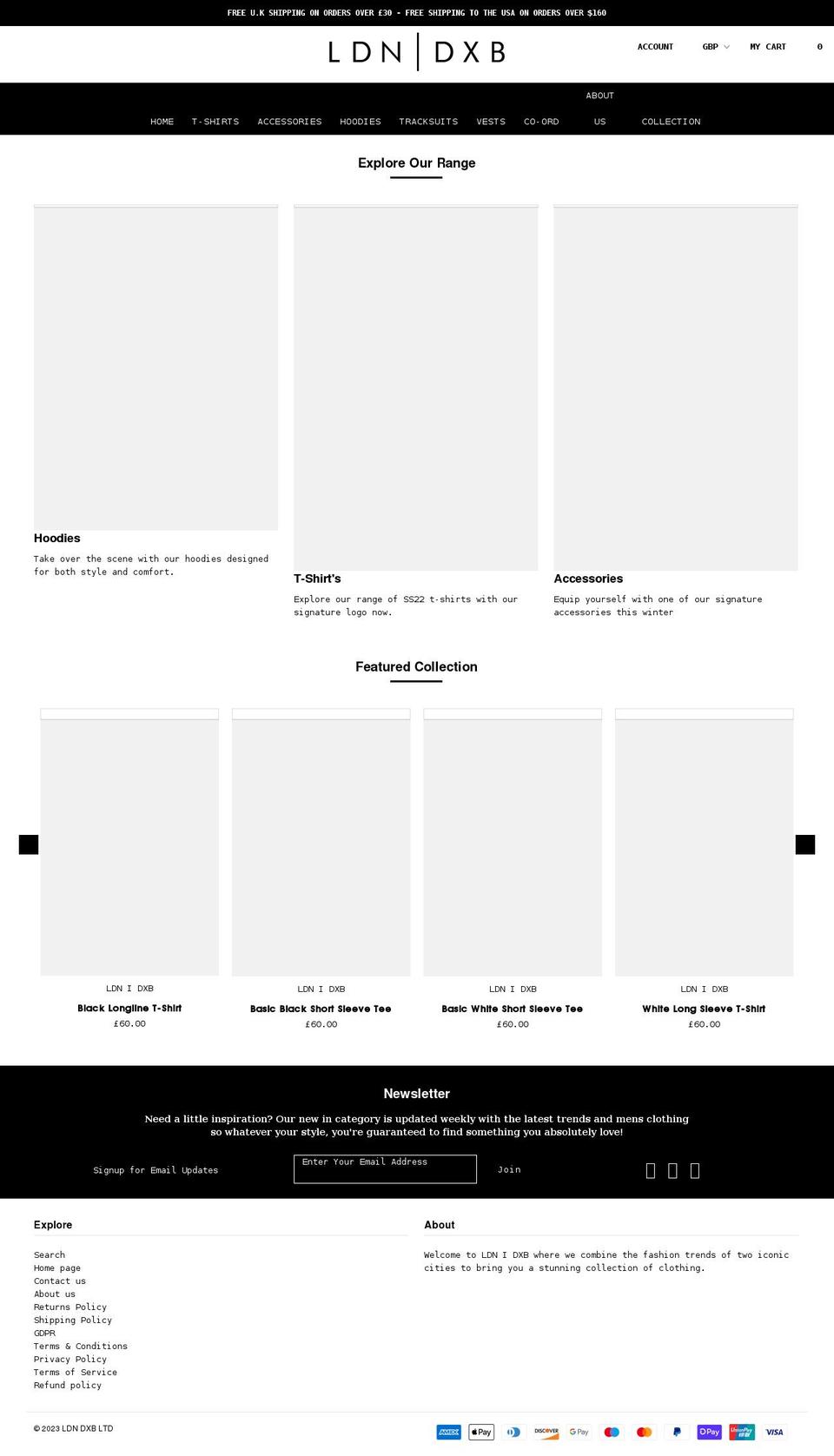 ldndxb.com shopify website screenshot