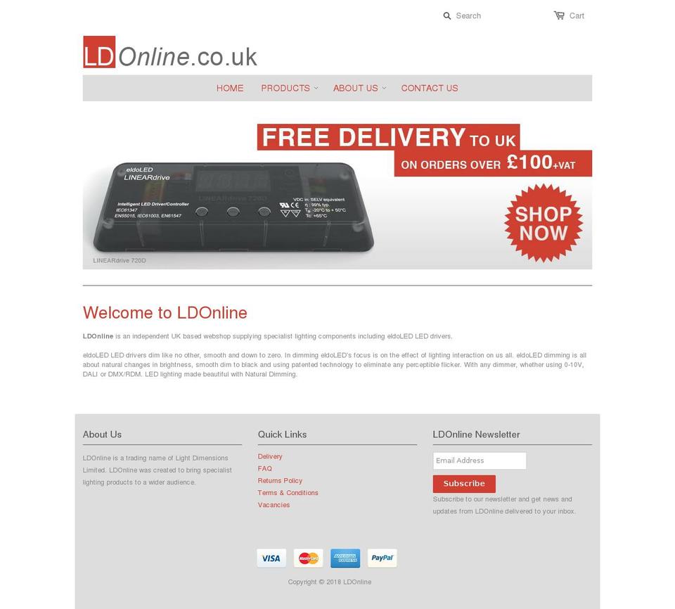 ldonline.co.uk shopify website screenshot