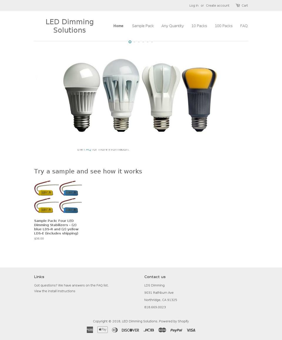 ldsdimming.com shopify website screenshot