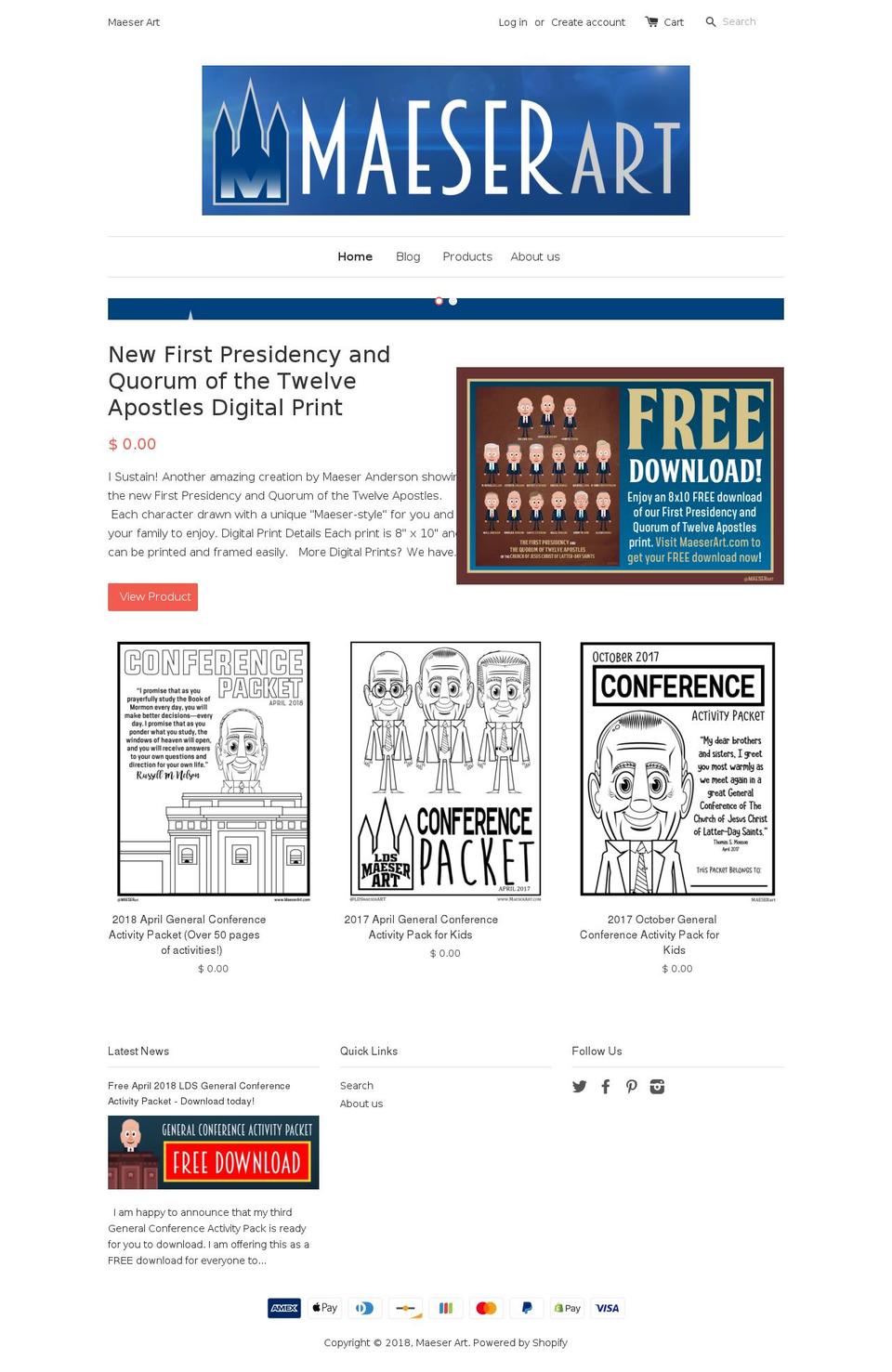 ldsmaeserart.com — Shopify storefront screenshot