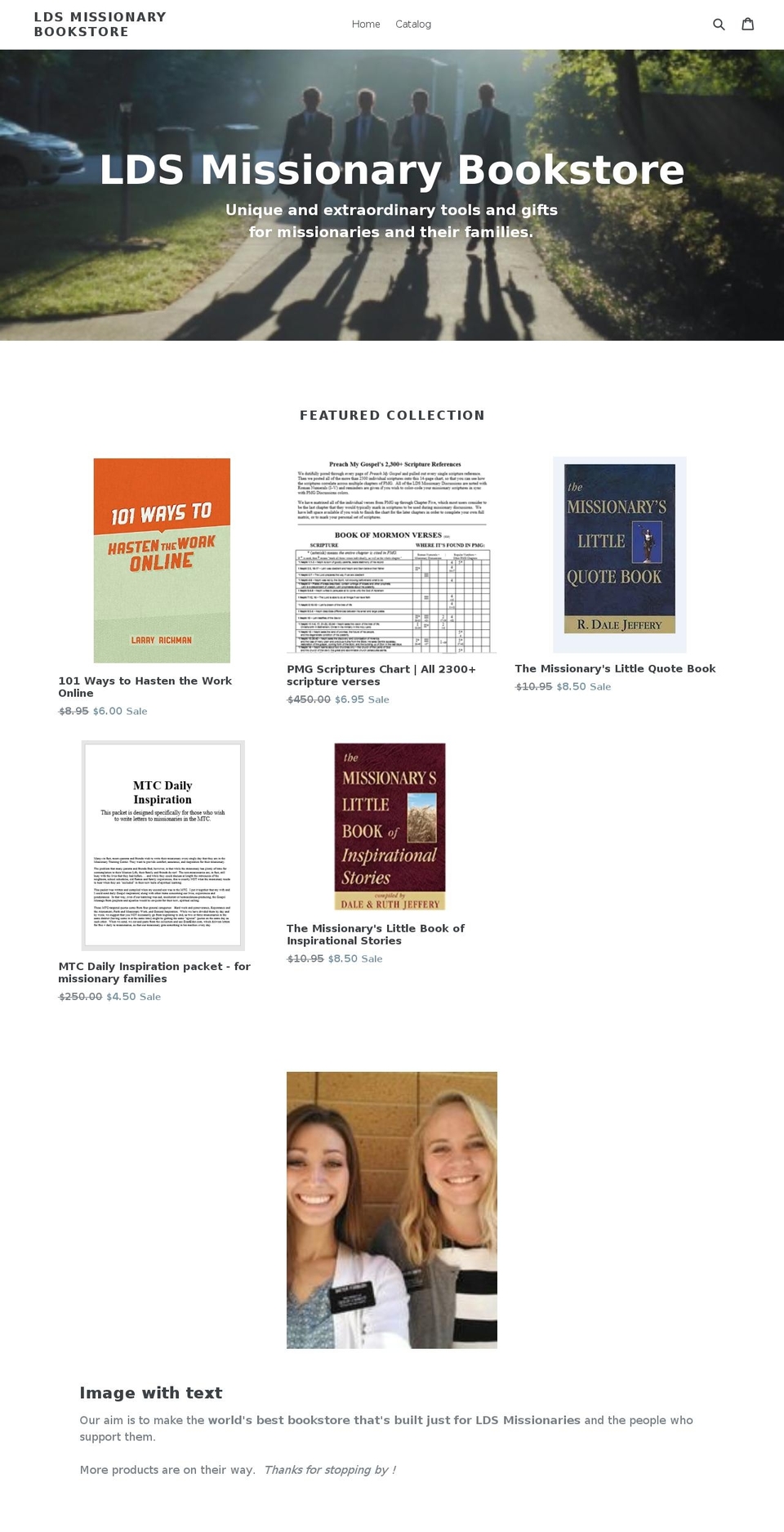 ldsmissionarybookstore.com — Shopify storefront screenshot