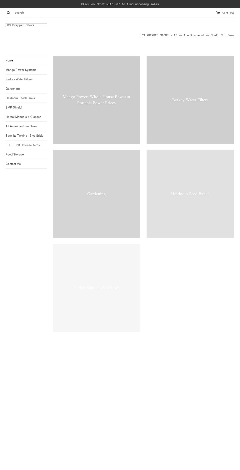 ldsprepperstore.com shopify website screenshot