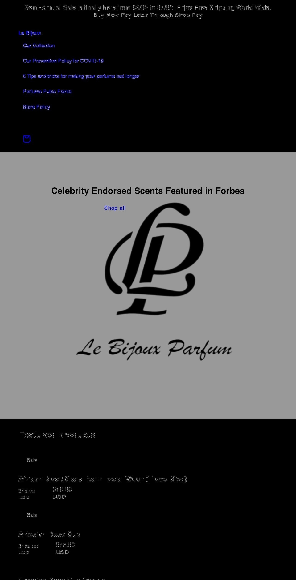 le-bijoux-parfum.myshopify.com shopify website screenshot