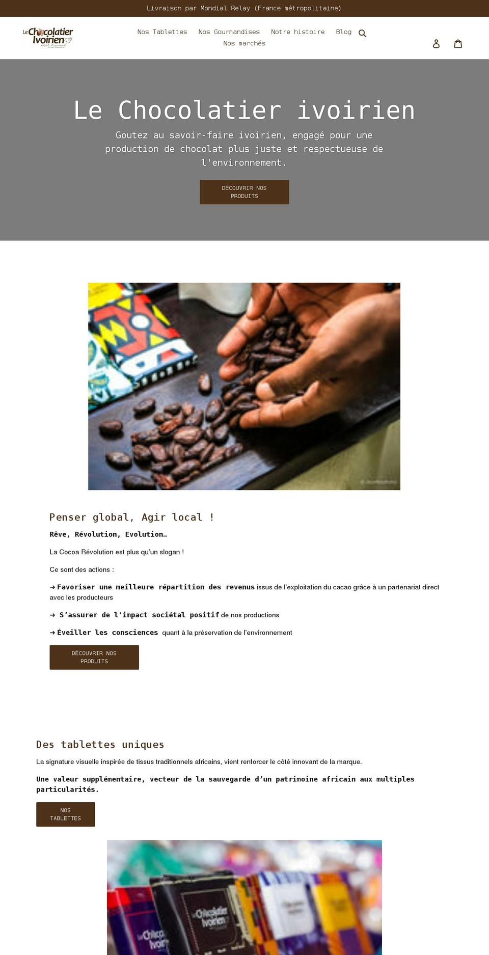 le-chocolatier-ivoirien.myshopify.com shopify website screenshot