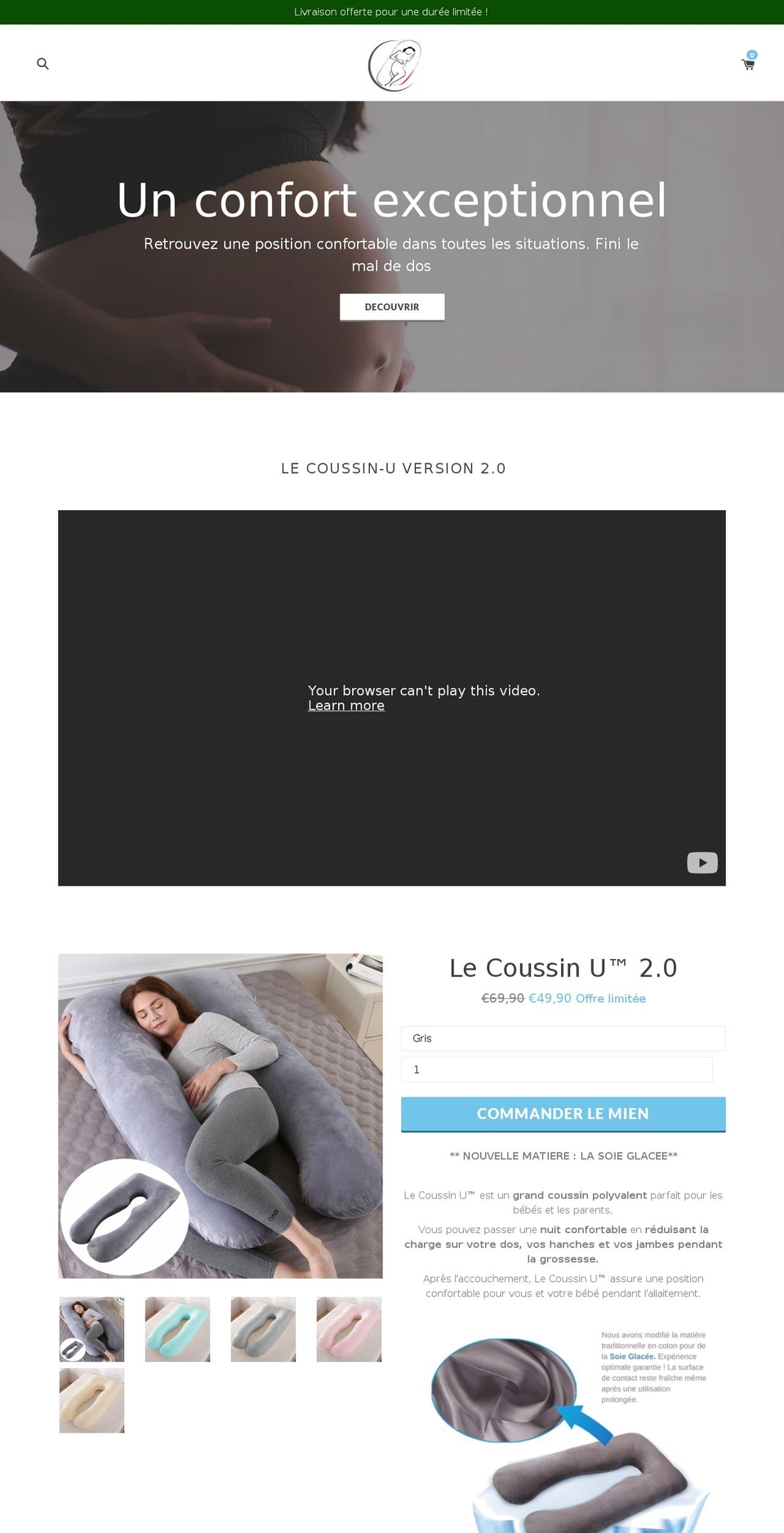 le-coussin-u.com shopify website screenshot