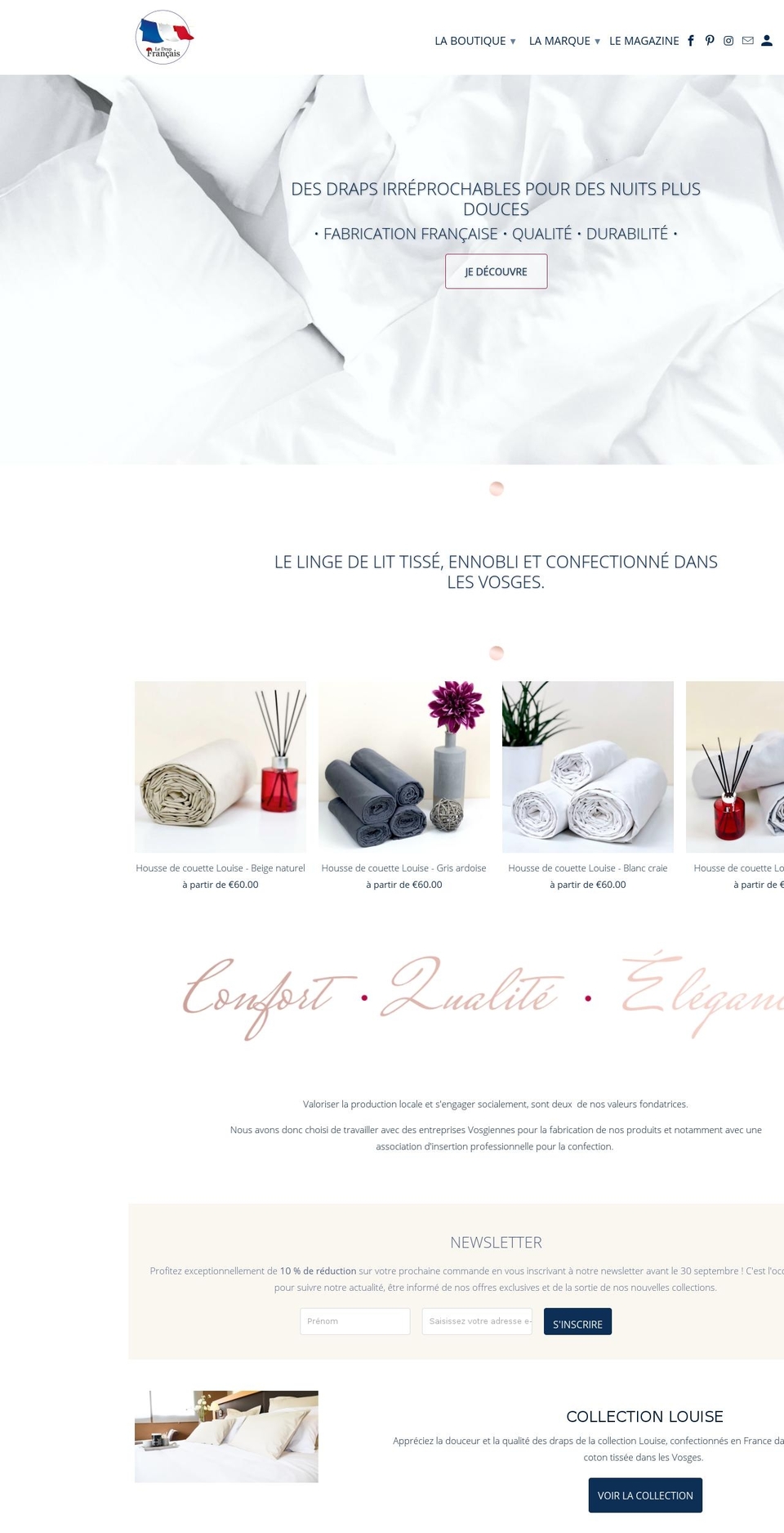 le-drap-francais.com — Shopify storefront screenshot
