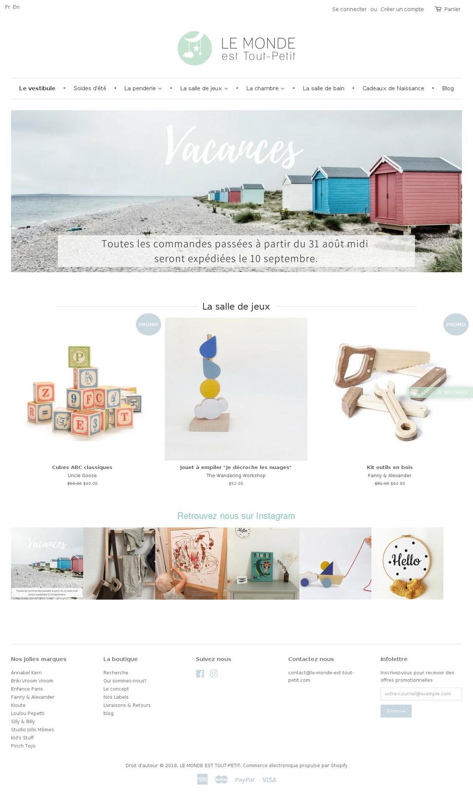 le-monde-est-tout-petit.com shopify website screenshot