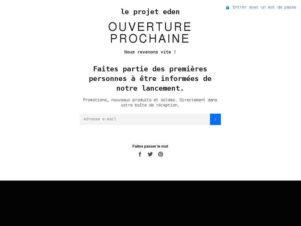 le-projet-eden.com shopify website screenshot