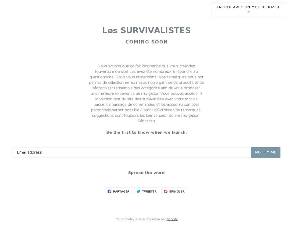 le-survivaliste.com — Shopify storefront screenshot