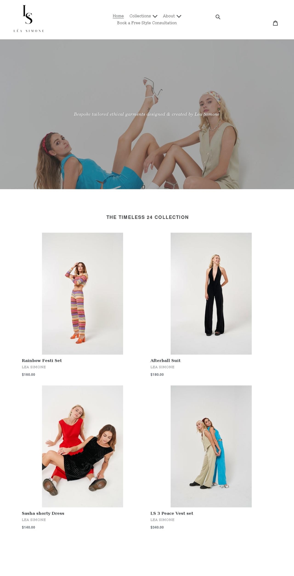 lea-simone.com shopify website screenshot