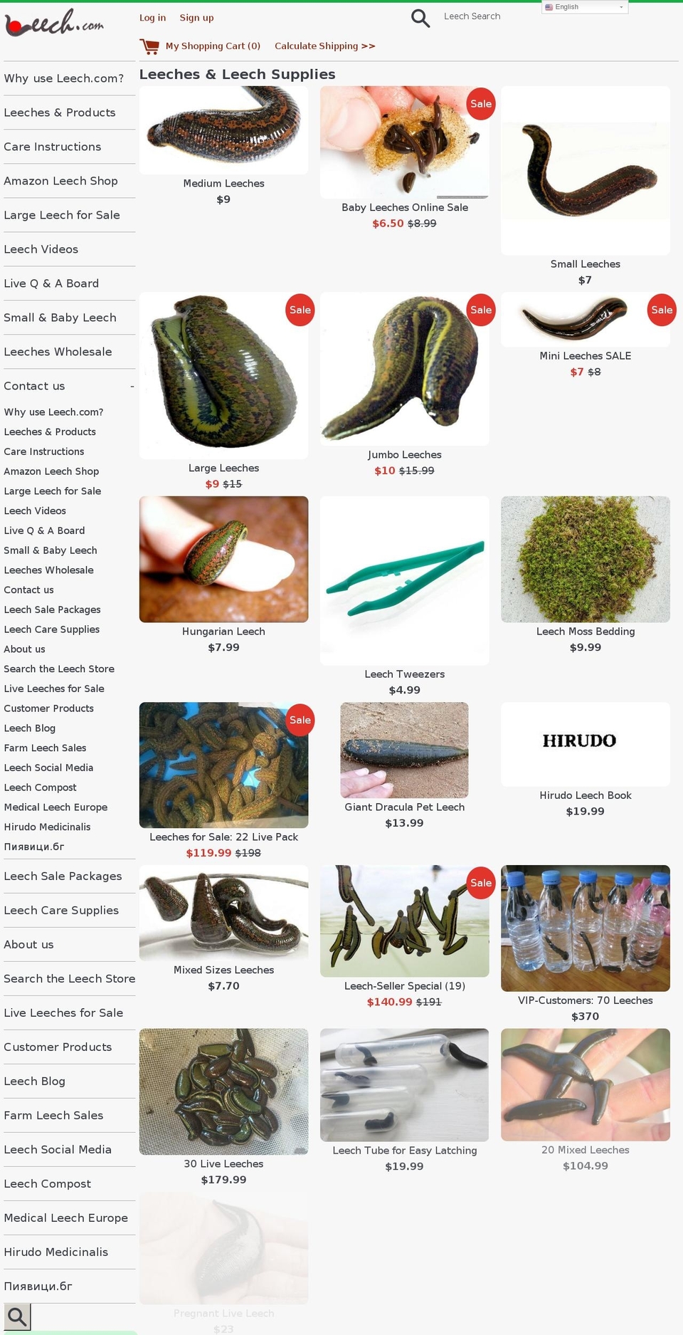 leaches.com — Shopify storefront screenshot