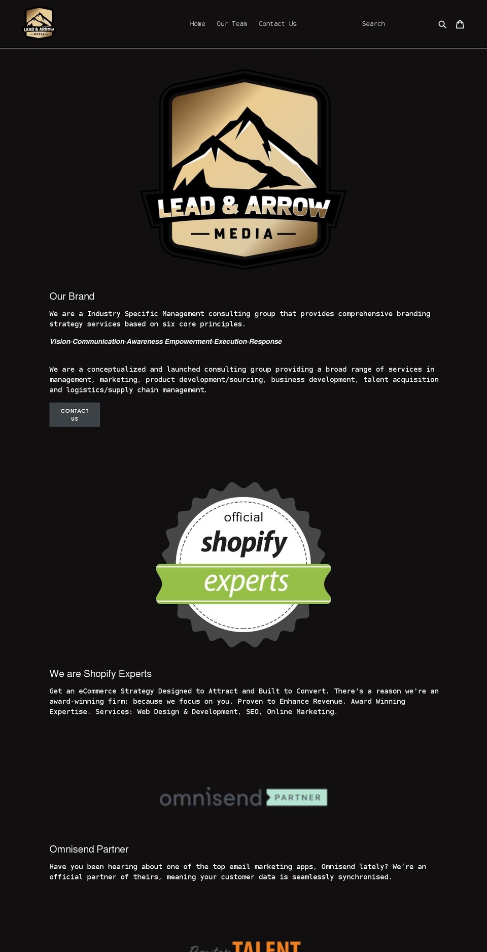 leadandarrow.com — Shopify storefront screenshot