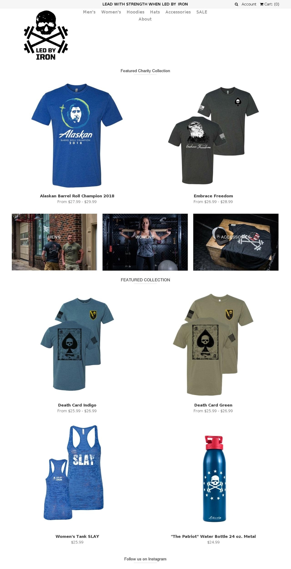 leadbyiron.com — Shopify storefront screenshot