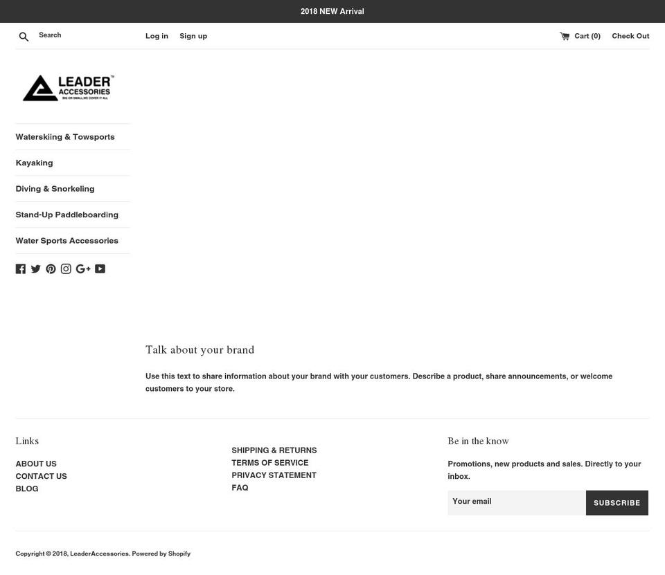 leaderaccessories.net shopify website screenshot