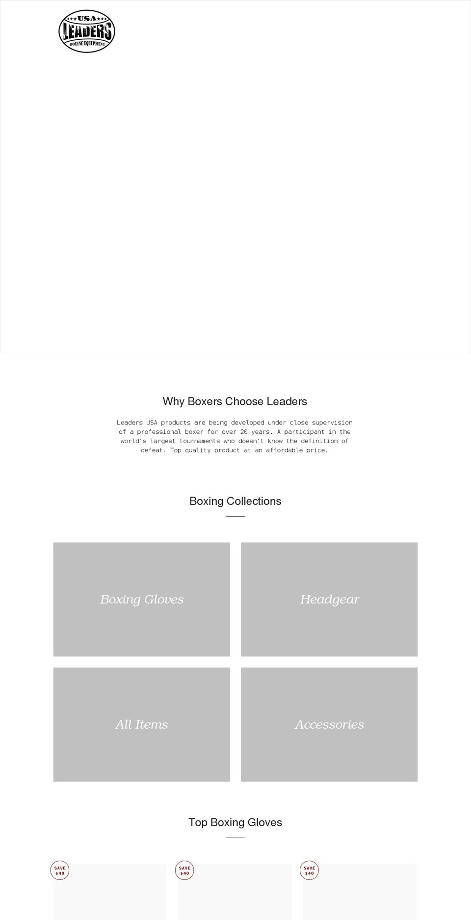 leadersboxing.com shopify website screenshot