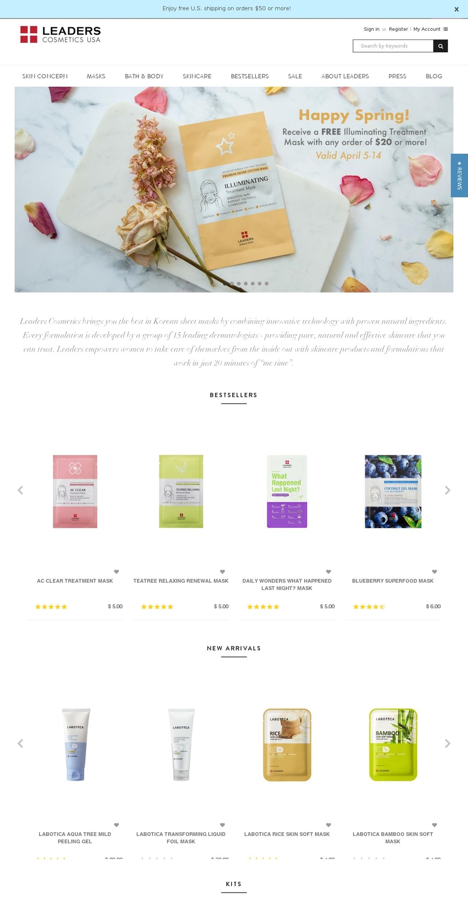 leaderscosmeticsusa.com shopify website screenshot