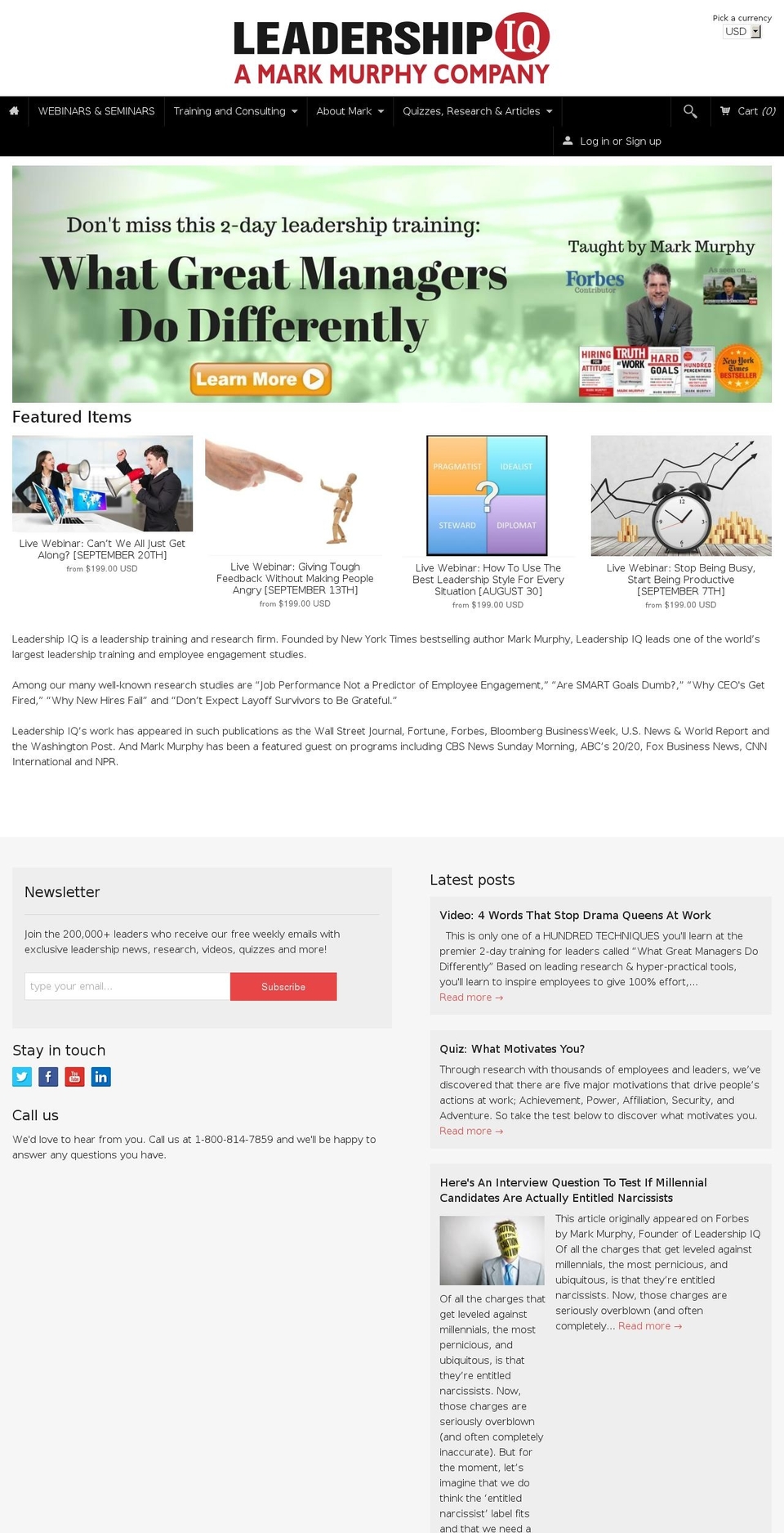 leadershipiq.training shopify website screenshot