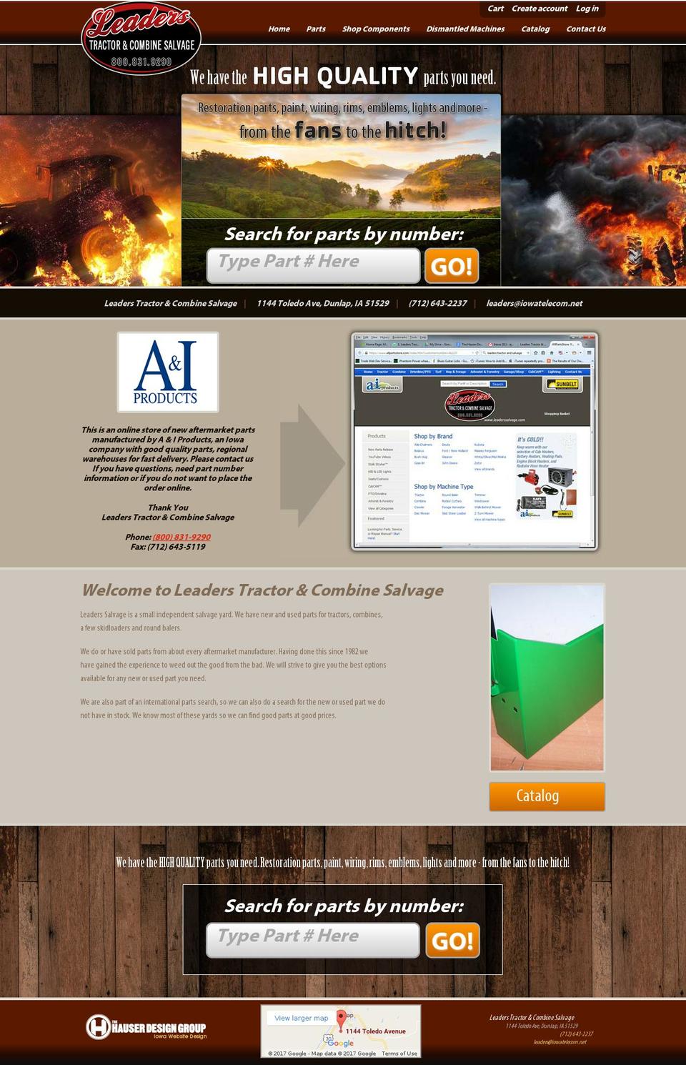 leaderssalvage.com shopify website screenshot
