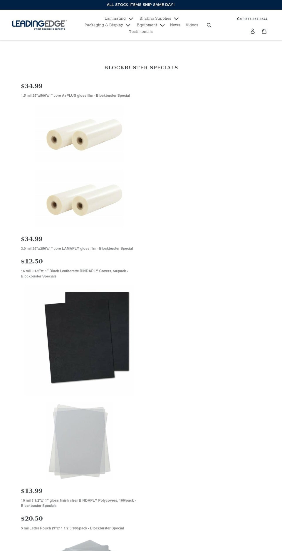 leadingedgelam.com shopify website screenshot