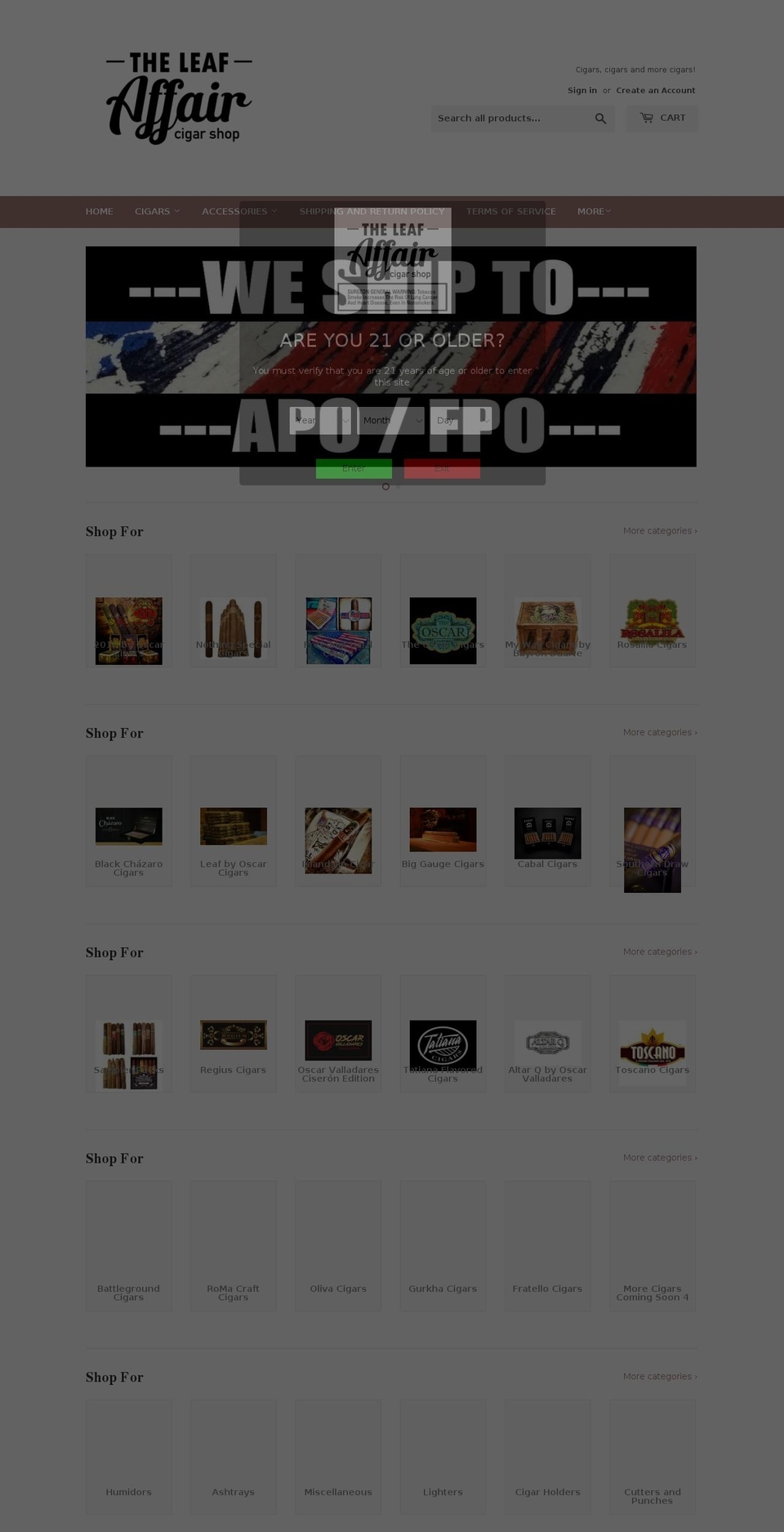 leafaffair.com shopify website screenshot