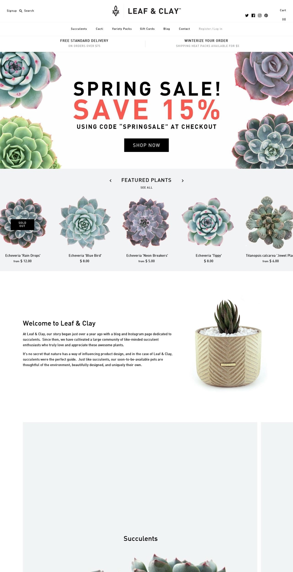 Motion Shopify theme site example leafandclay.co