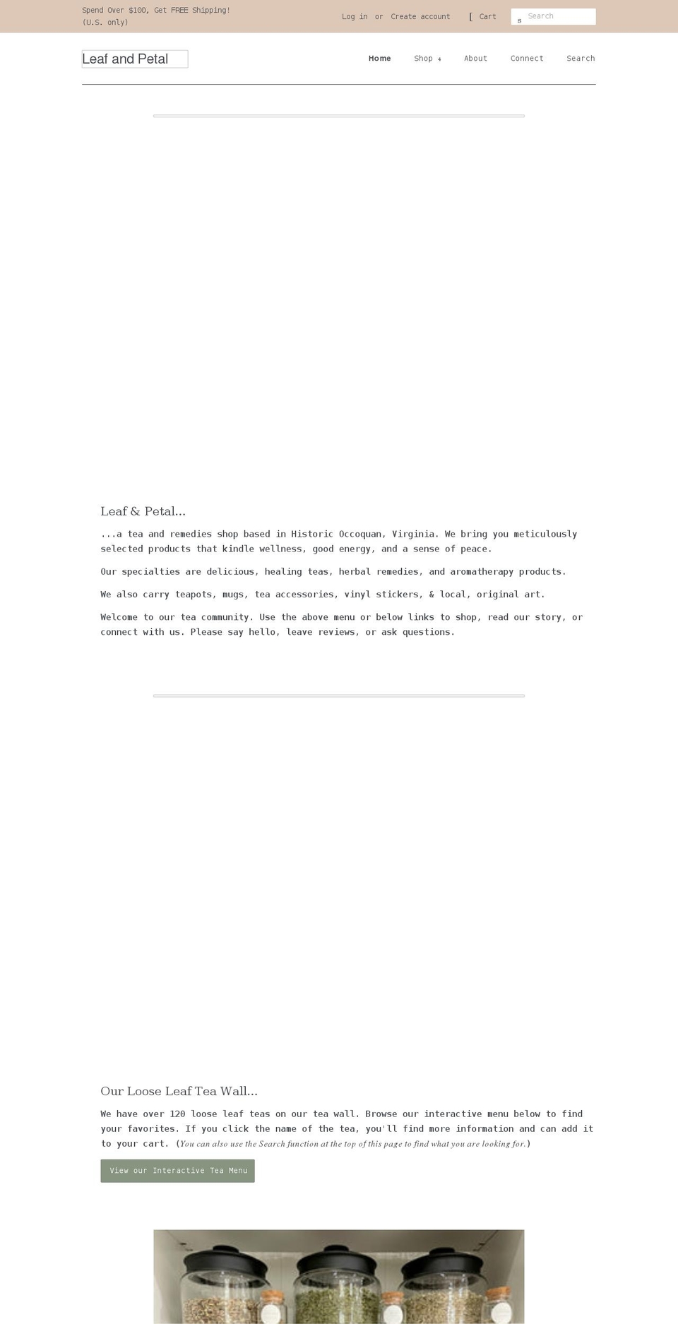 leafandpetalva.com shopify website screenshot