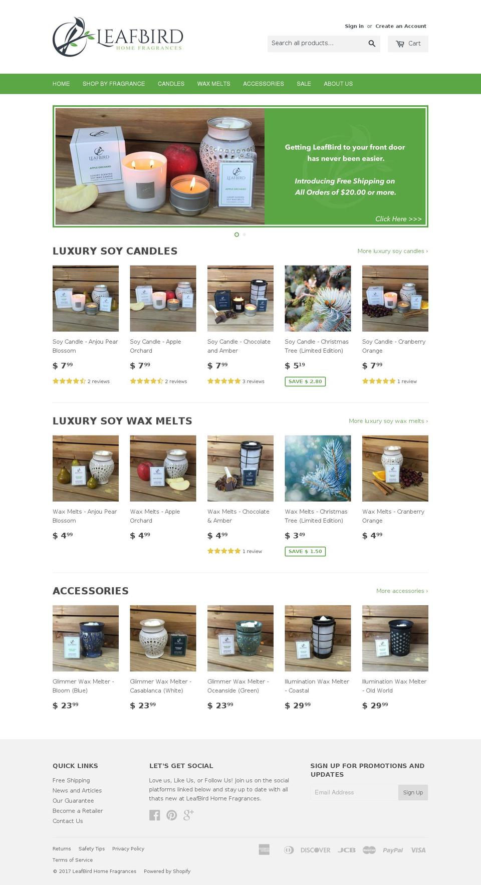 leafbird.com shopify website screenshot