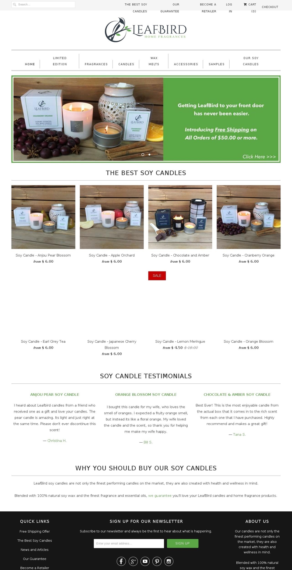 leafbirdfragrances.com — Shopify storefront screenshot