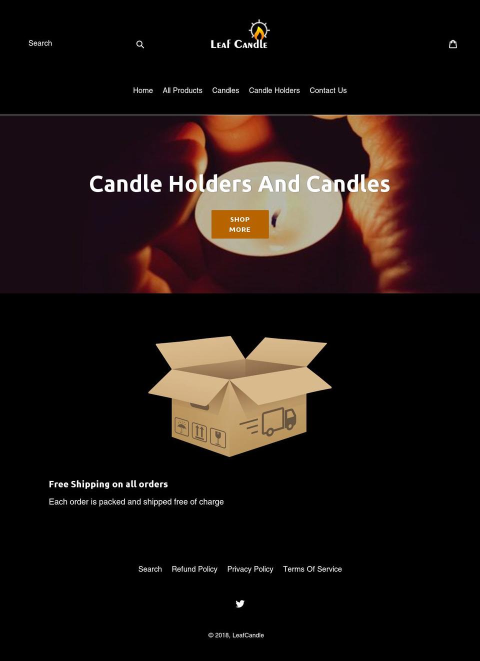 leafcandle.com shopify website screenshot