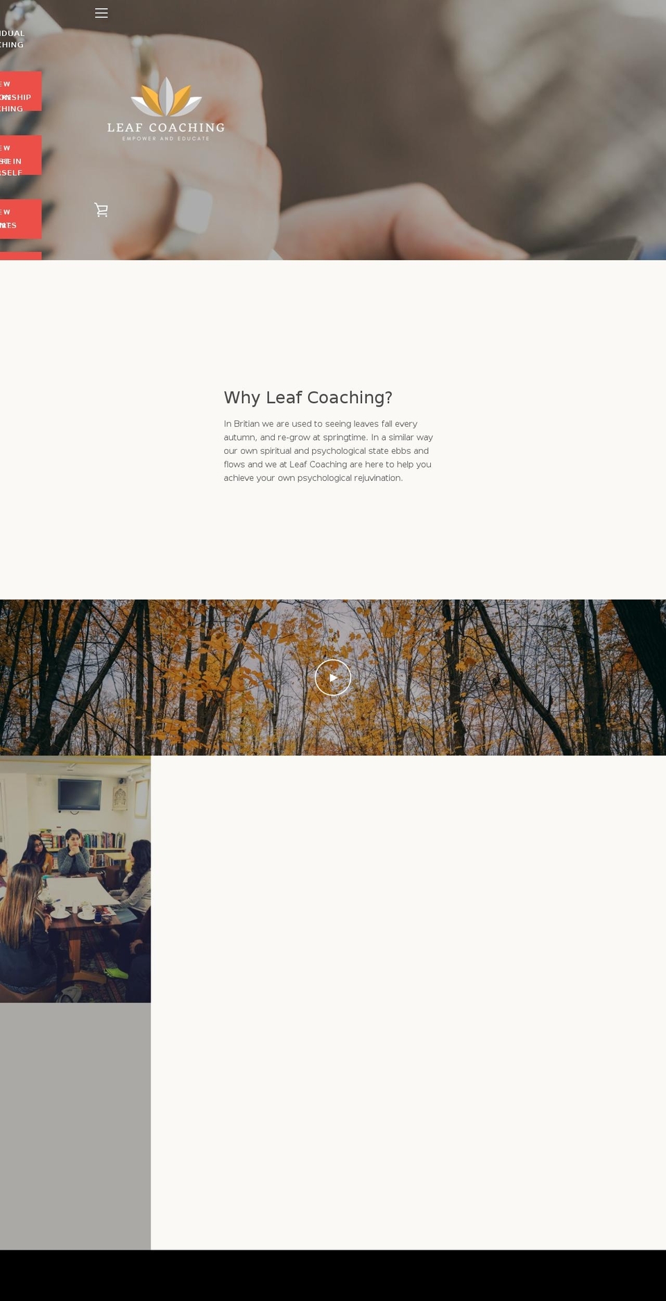leafcoaching.com — Shopify storefront screenshot