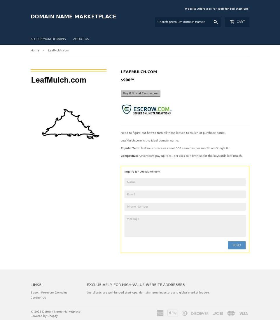 leafmulch.com — Shopify storefront screenshot
