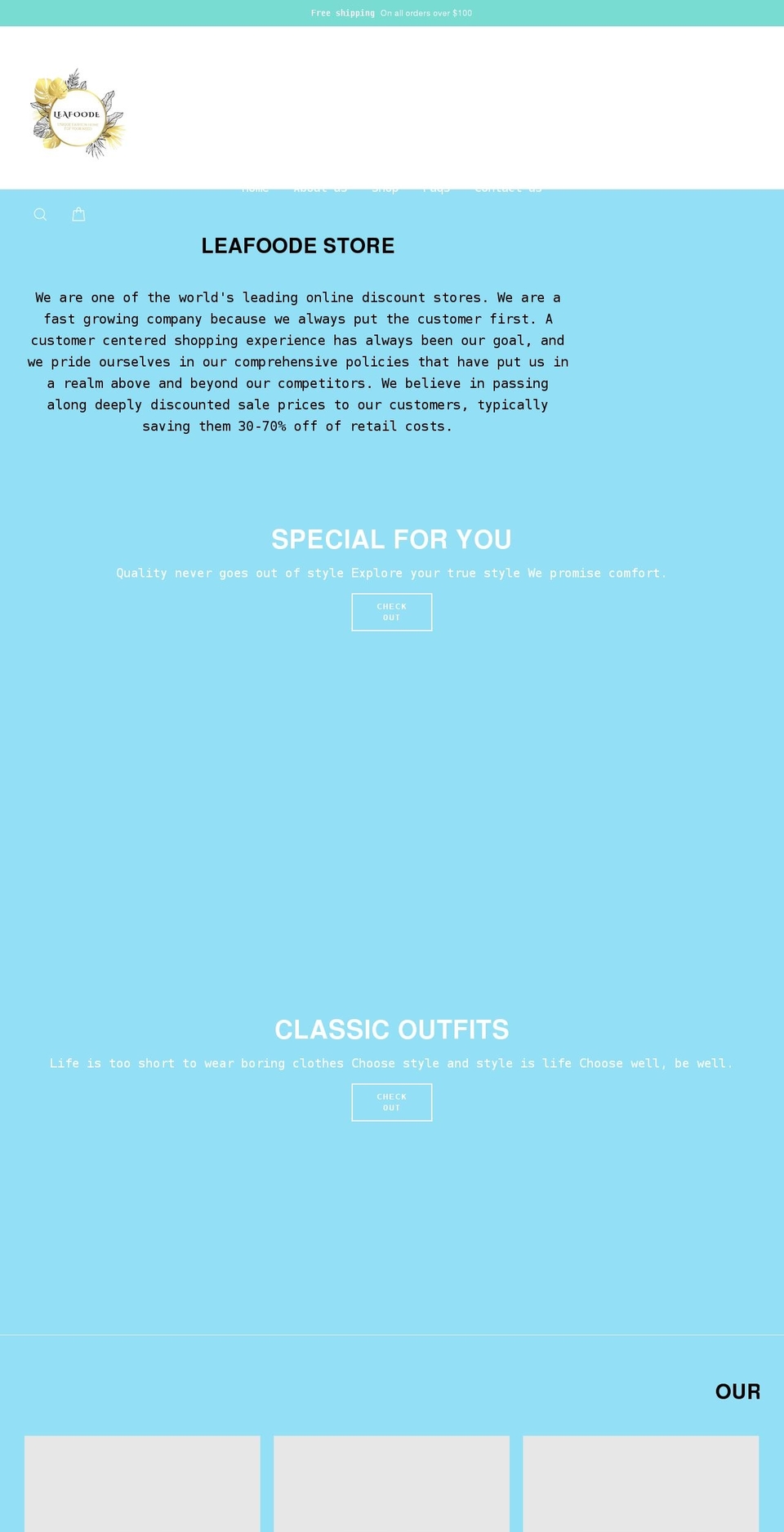 leafoode.com shopify website screenshot