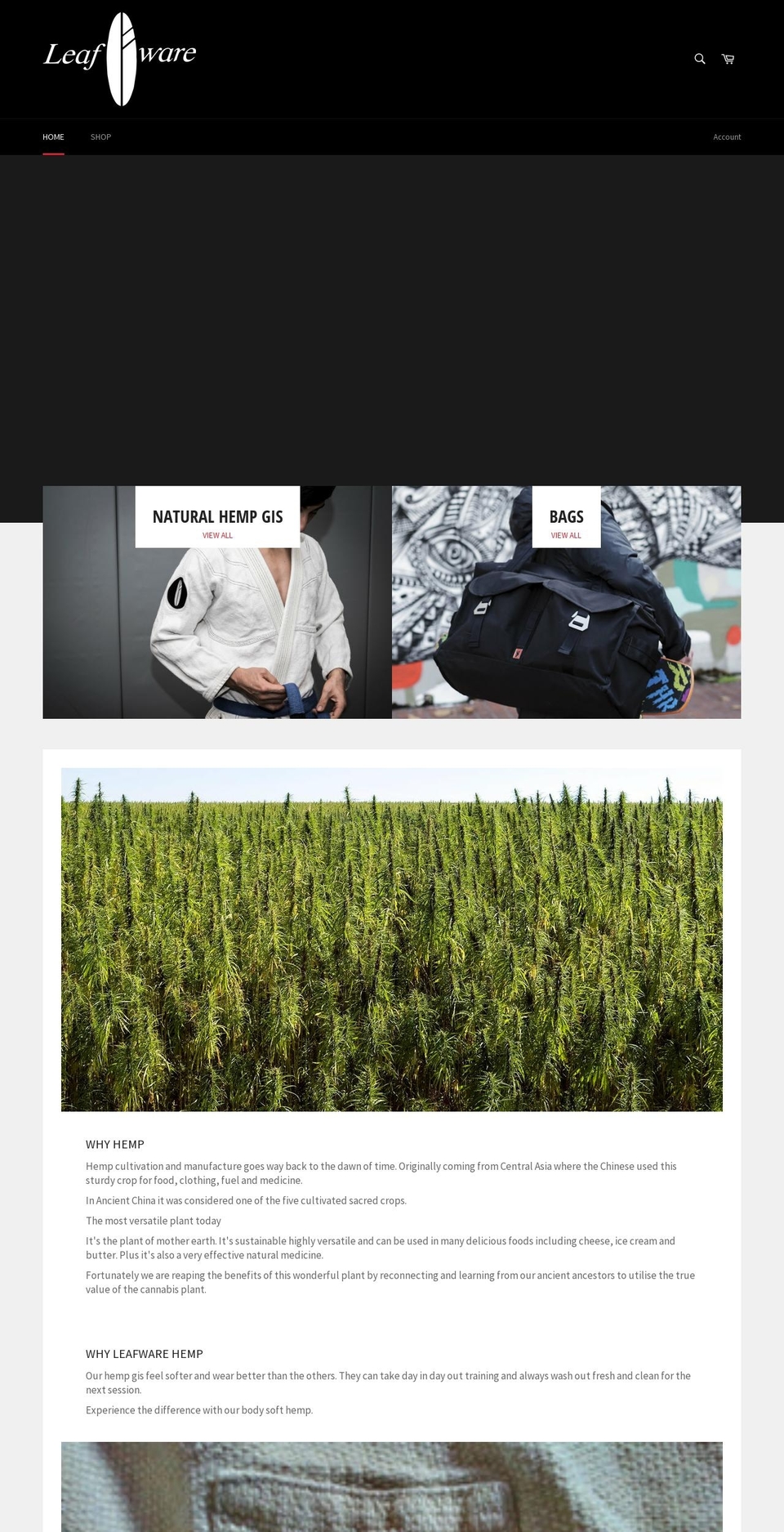 leafware.com.au shopify website screenshot