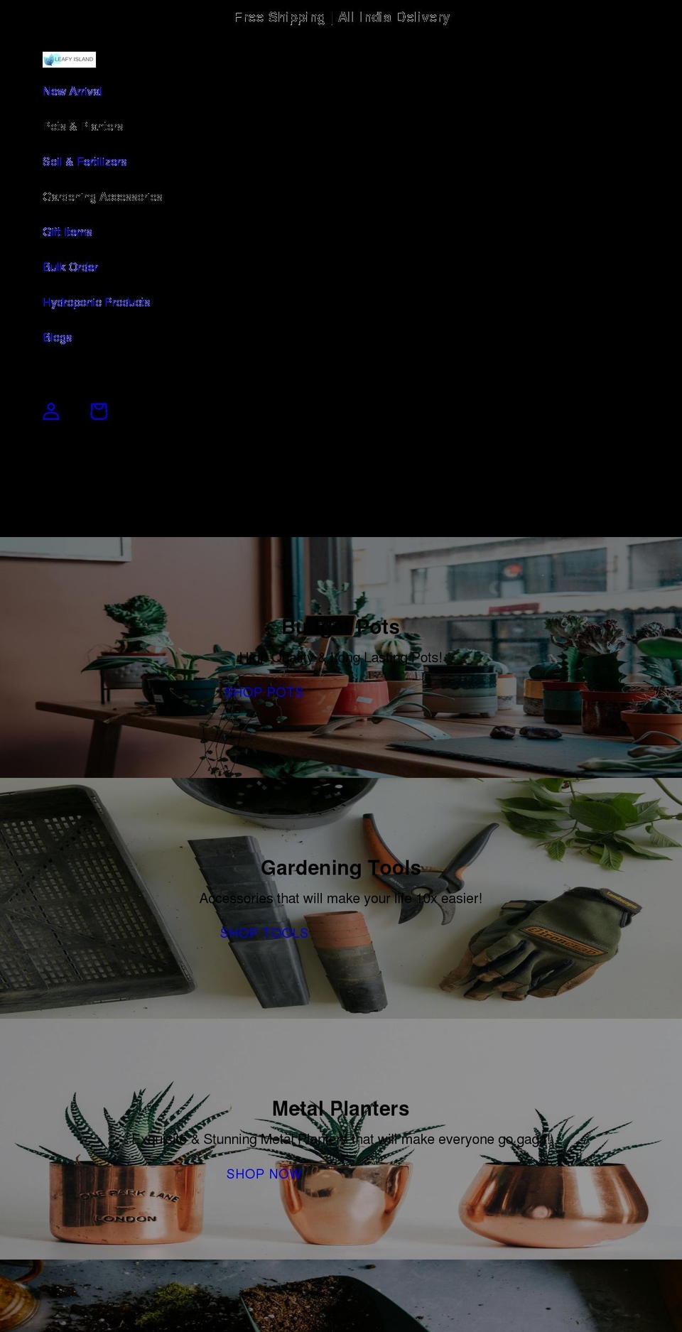 leafyisland.com shopify website screenshot