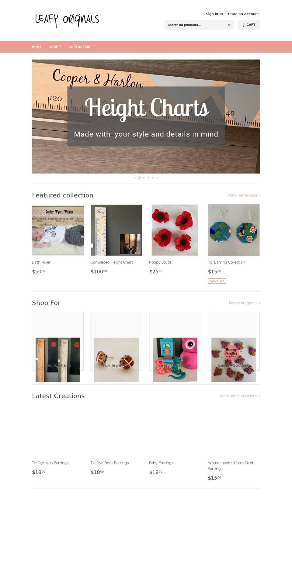 leafyoriginals.com.au shopify website screenshot