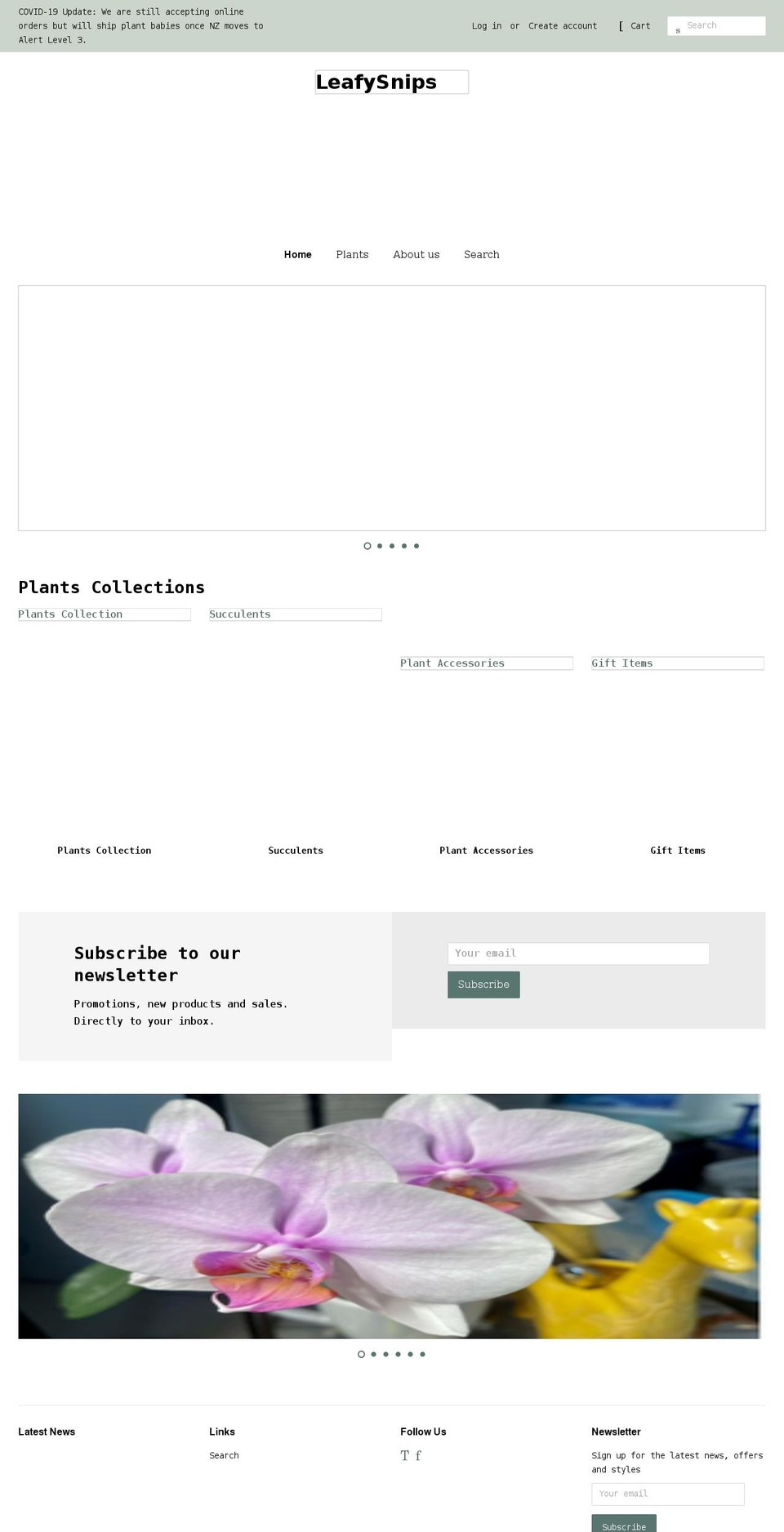 leafysnips.com shopify website screenshot