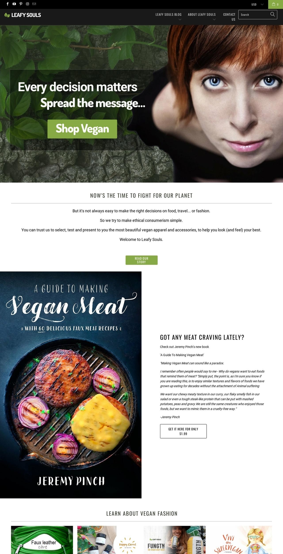 leafysouls.com shopify website screenshot