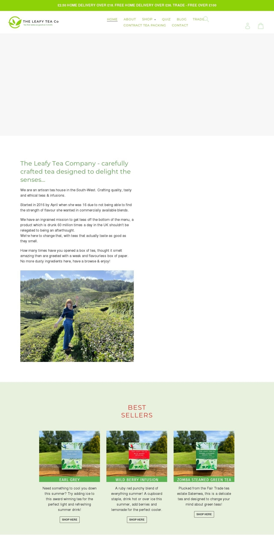 leafytea.co.uk shopify website screenshot