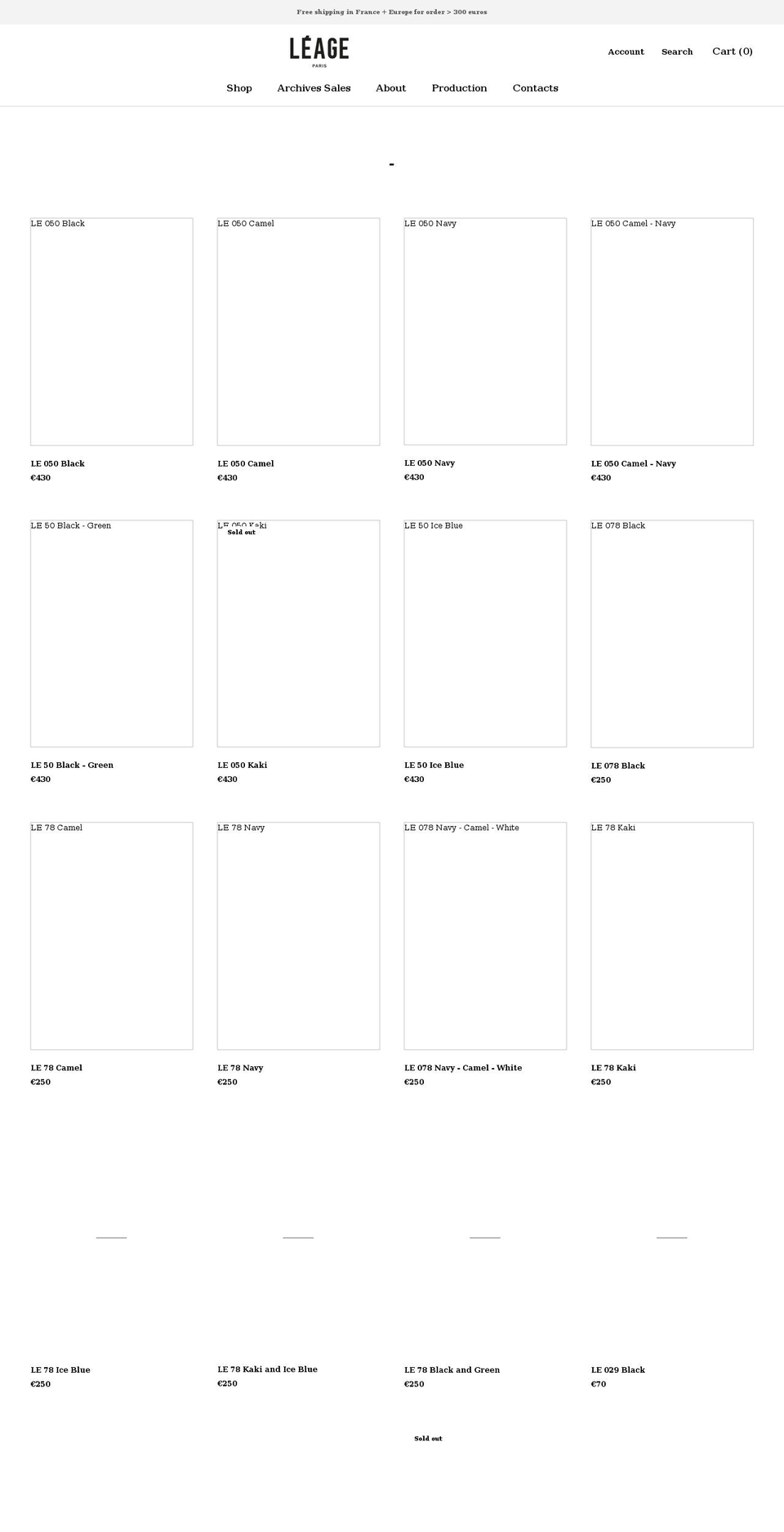 leageparis.com shopify website screenshot