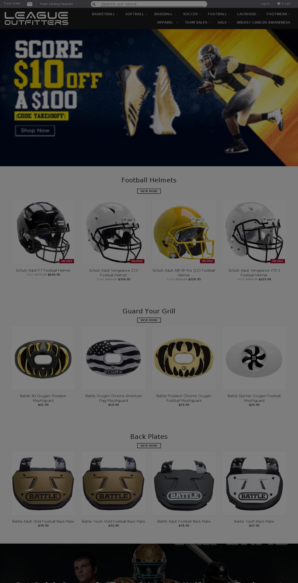 leagueoutfitter.co shopify website screenshot