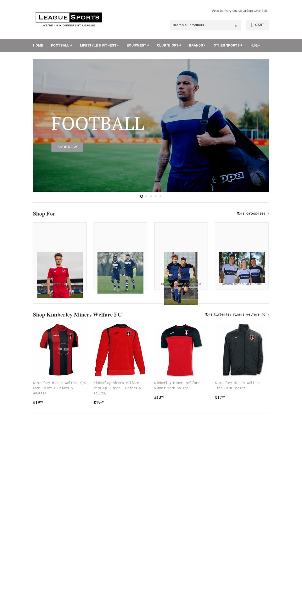 leaguesports.co.uk shopify website screenshot