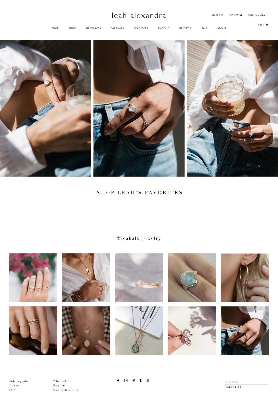 leahalexandra.com — Shopify storefront screenshot