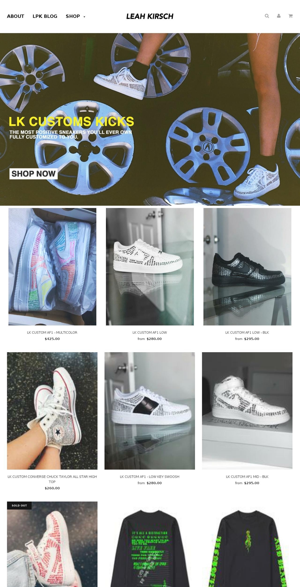 leahkirsch.com shopify website screenshot
