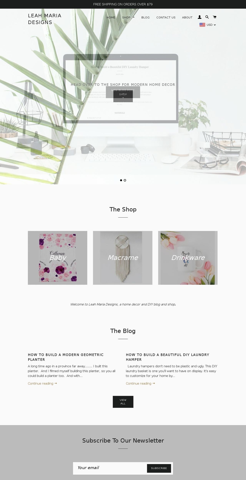 harper Shopify theme site example leahmariadesigns.com